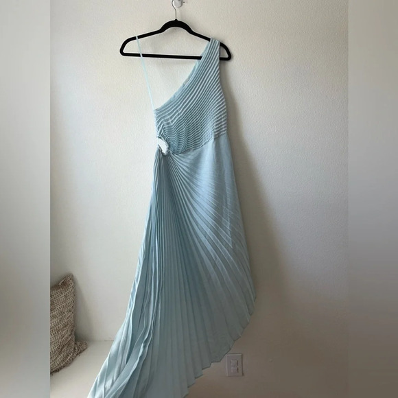 ALC Delfina Matte Pleated Dress Aqua Baby Blue US 4 - Picture 5 of 12